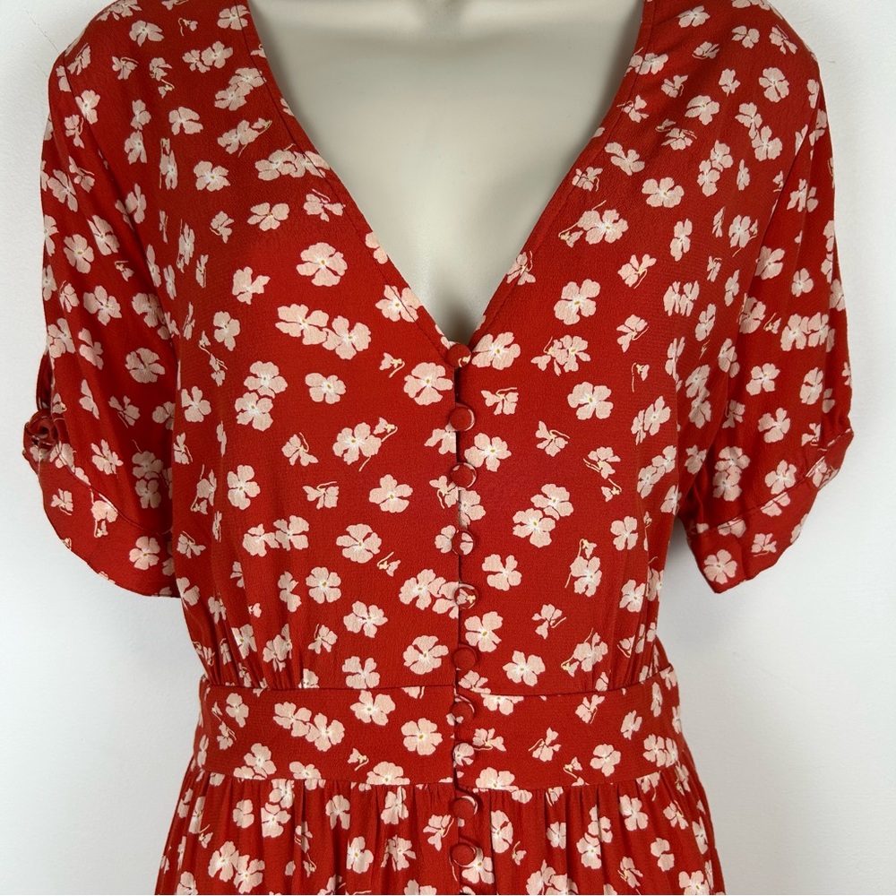 NWT Madewell Button-Front Retro in Happy Hibiscus Dress sz 16 Indie Coquette - Picture 5 of 16